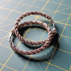 Elegant Silver Twisted Hoop Earrings